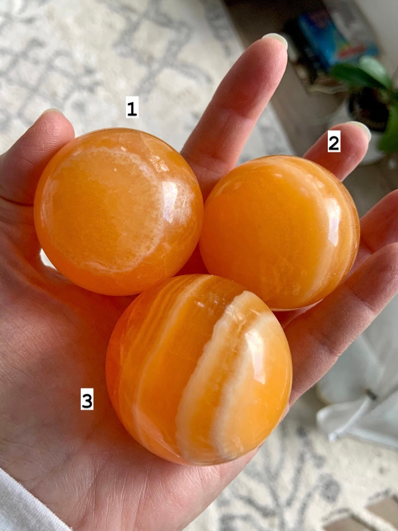 Sparkly Orange Calcite Spheres - You Pick!