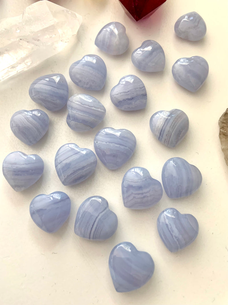 Mini Blue Lace Agate Hearts