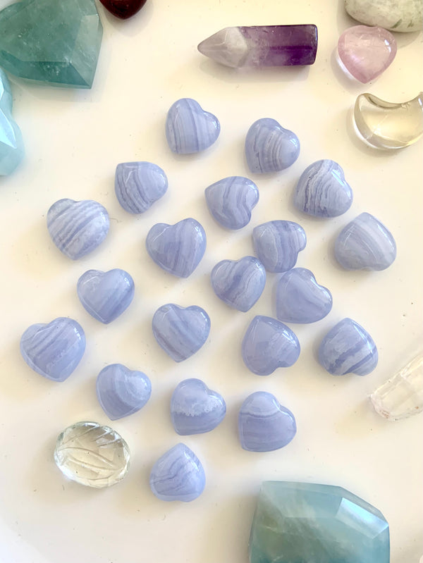 Mini Blue Lace Agate Hearts