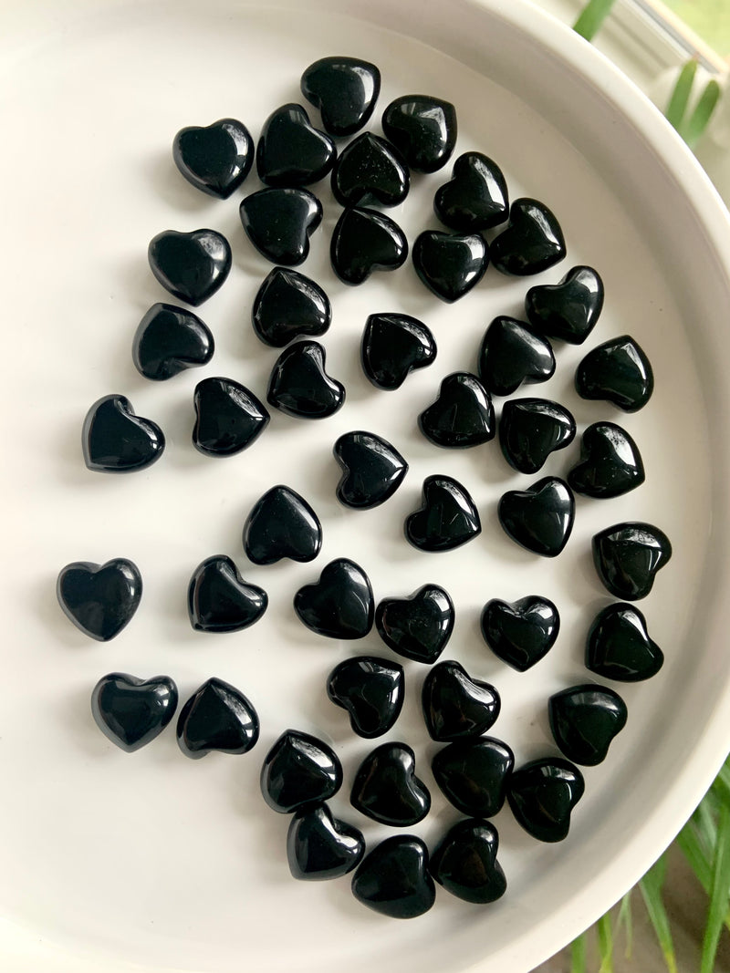 Mini BLACK OBSIDIAN HEARTS for Energetic Protection