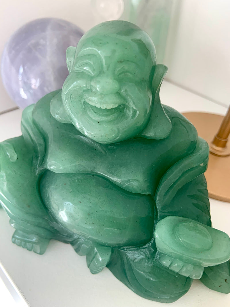 Large Green Aventurine Happy Buddha