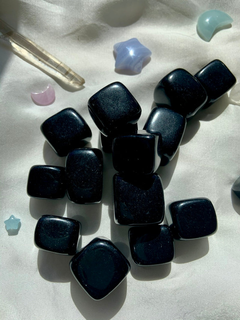 Mini BLACK OBSIDIAN CUBES for energetic protection
