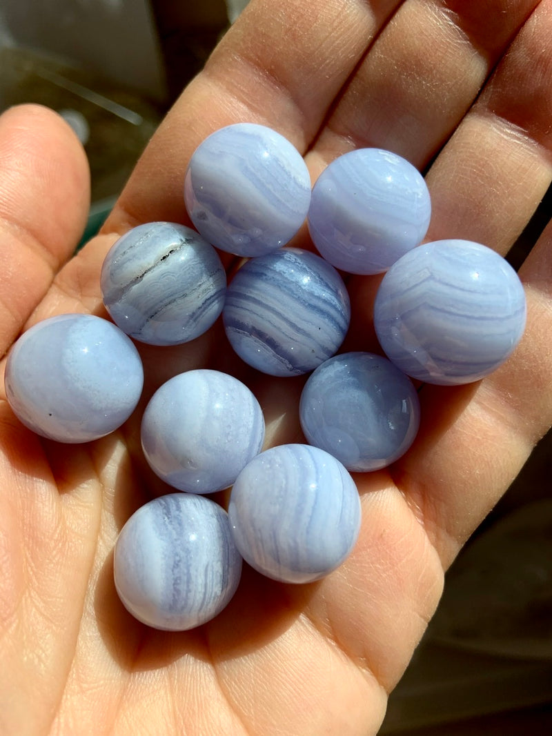 Mini BLUE LACE AGATE Spheres