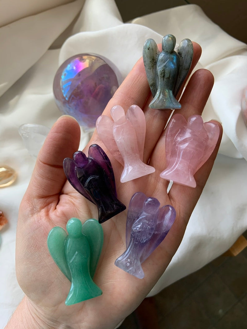 CRYSTAL ANGEL SQUAD ~ Hand-Carved Crystal Angels ~ Choose Your Stone