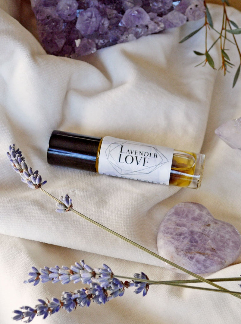 Lavender LOVE Amethyst Infused Aromatherapy for Healing Organic Lavender Essential Oil