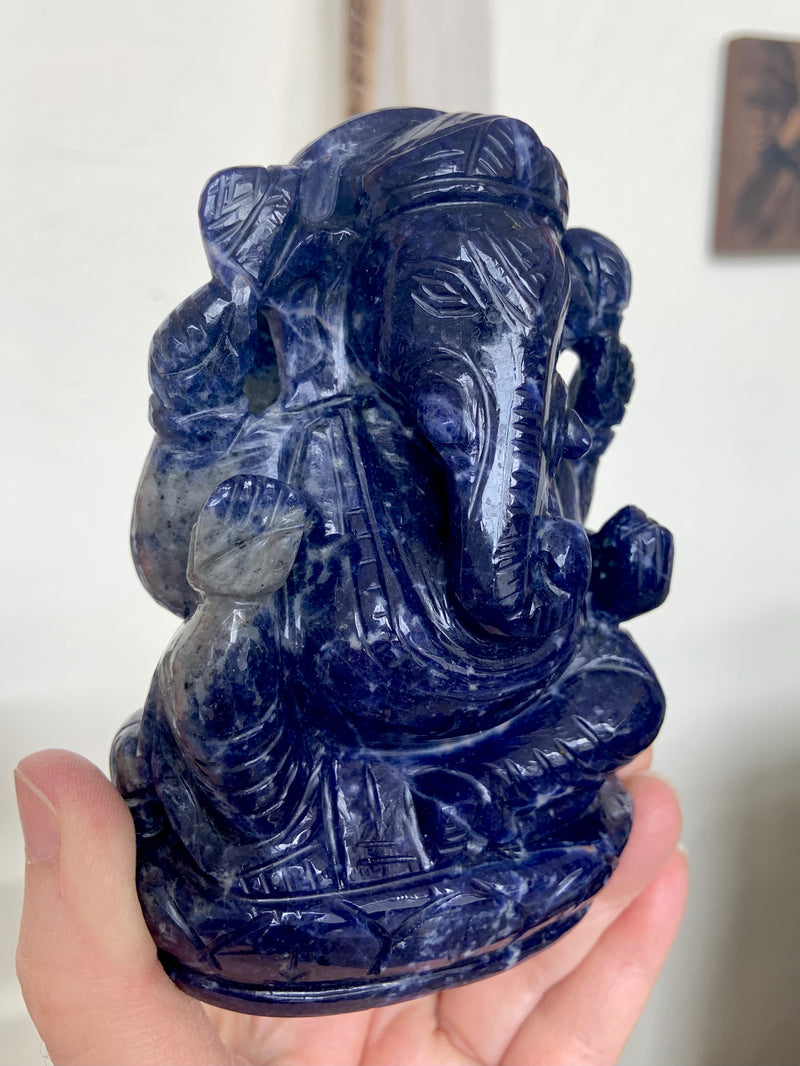 Hand-Carved SODALITE Ganesha