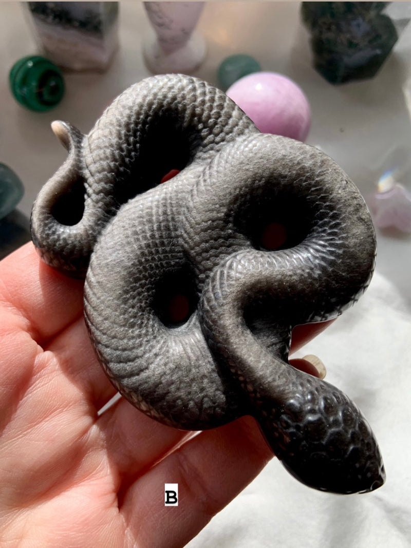 Silver Sheen Obsidian Snakes