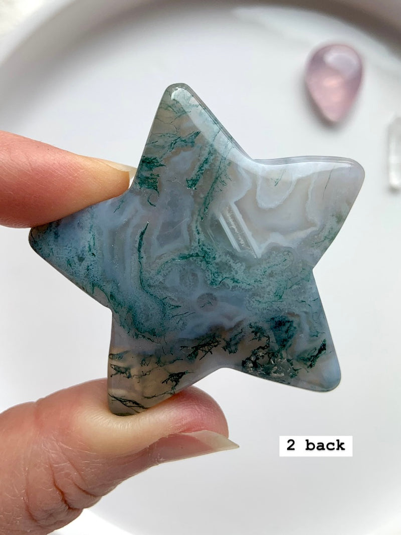 Chunky Moss Agate Stars