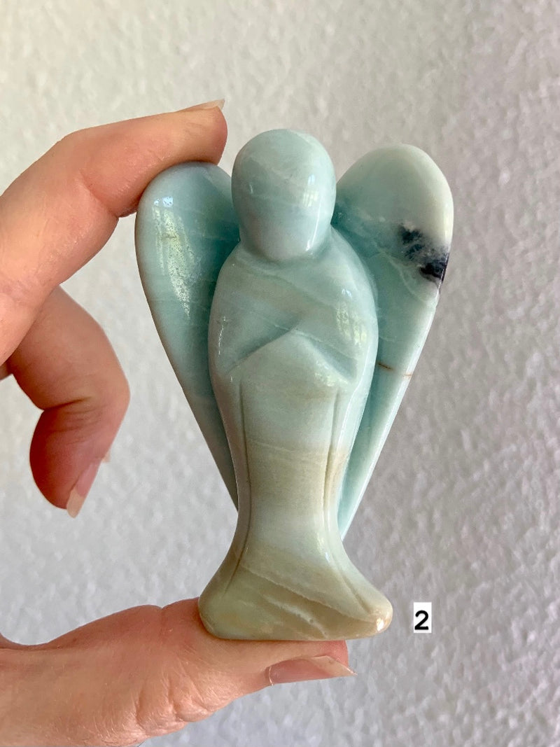 Sky Blue Amazonite Angel Carvings