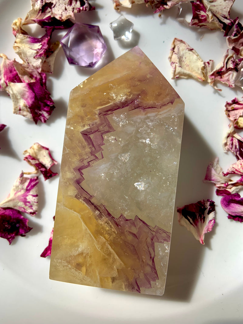 Phantom Yellow Fluorite with Mica Tower