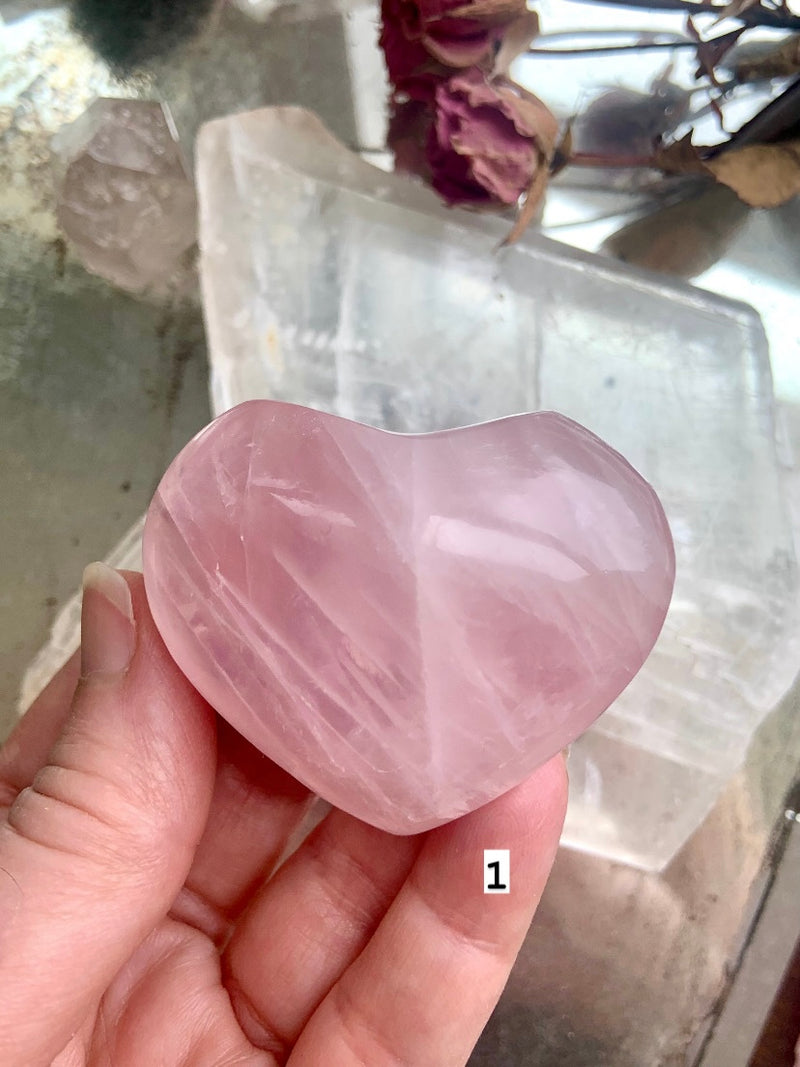 Chunky Gemmy Rose Quartz Hearts