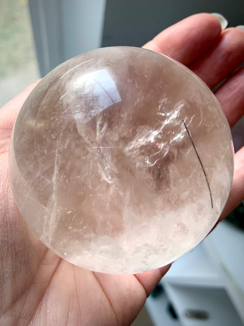 Black Tourmaline in Quartz Sphere