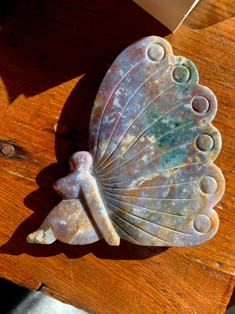 Large Ocean Jasper Fairy Carving