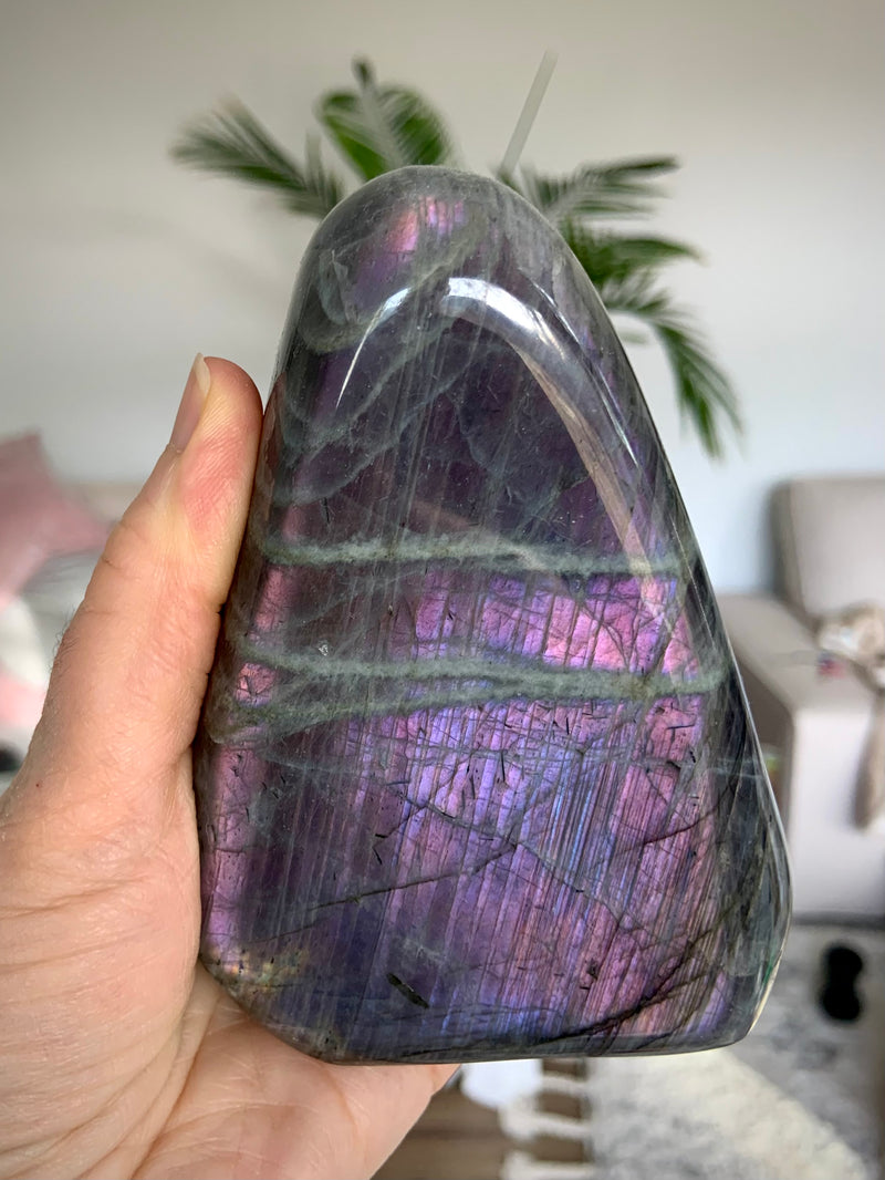 Pink and Purple Labradorite Freeform Tower