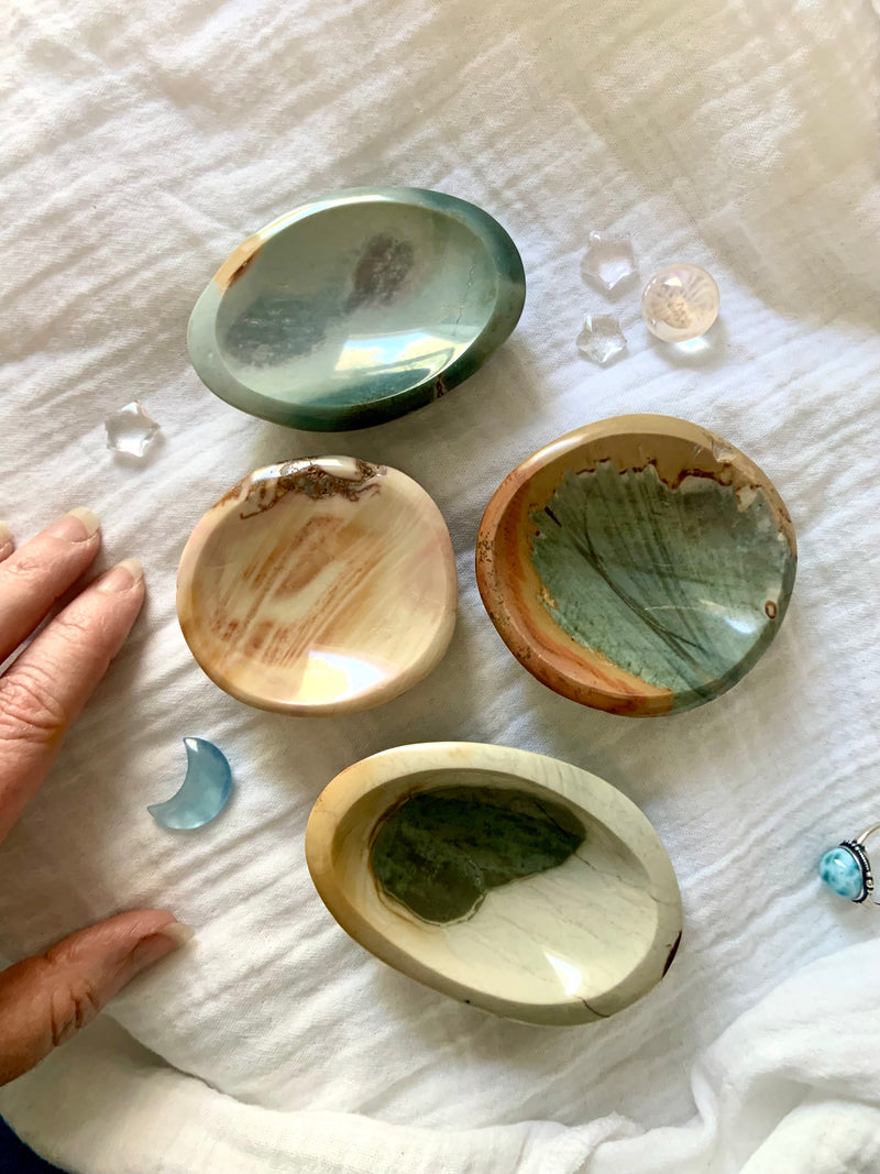 Pastel Polychrome Jasper Bowls