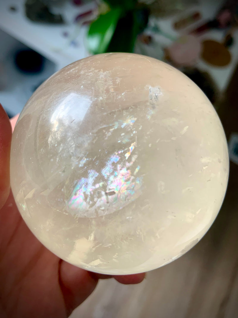 Rainbow Honey Calcite Sphere