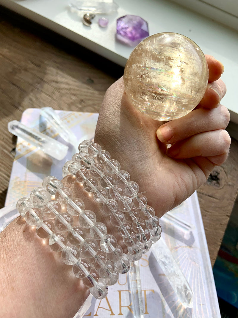 Clear Quartz Beaded Bracelets
