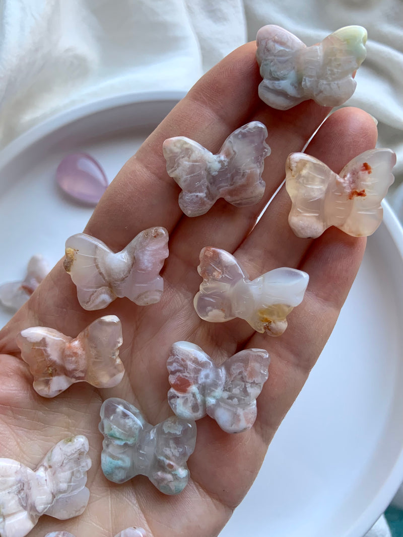 Mini Flower Agate Butterflies