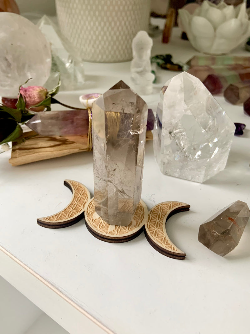 Triple Moon Sphere Stand + Crystal Holder with Sphere set option