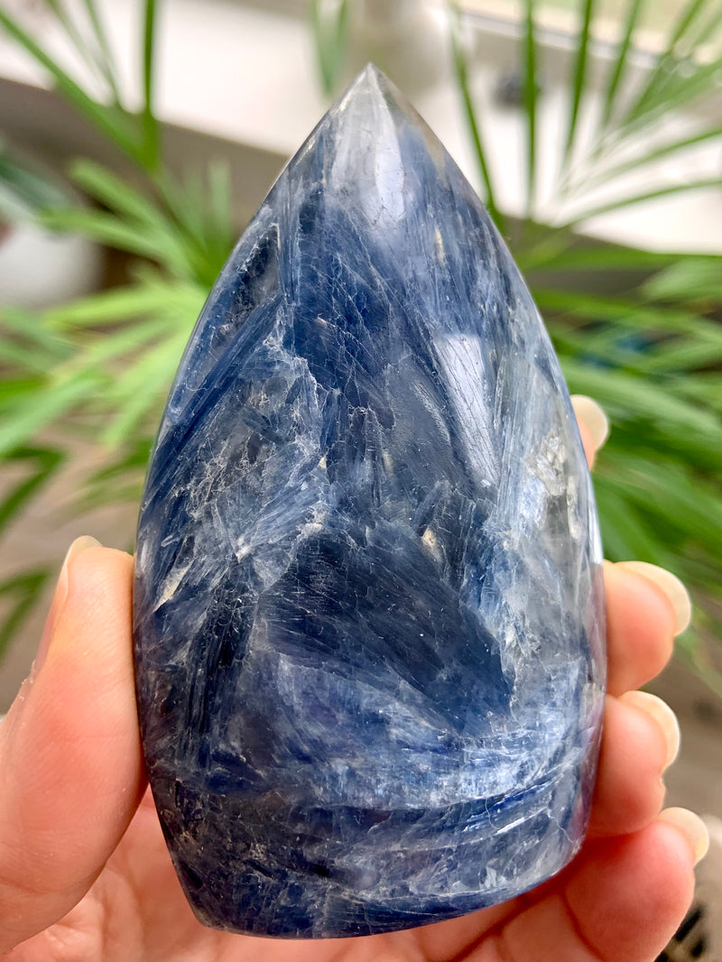 Blue Kyanite in Quartz Flame
