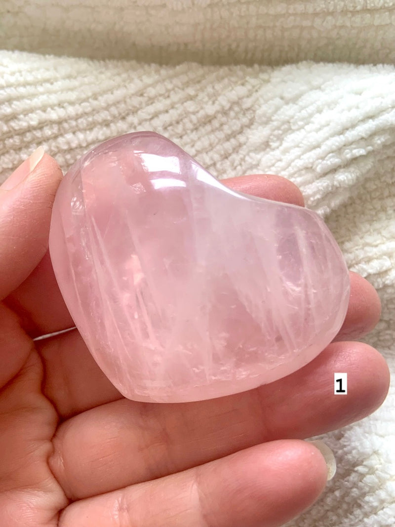 Chunky Gemmy Rose Quartz Hearts