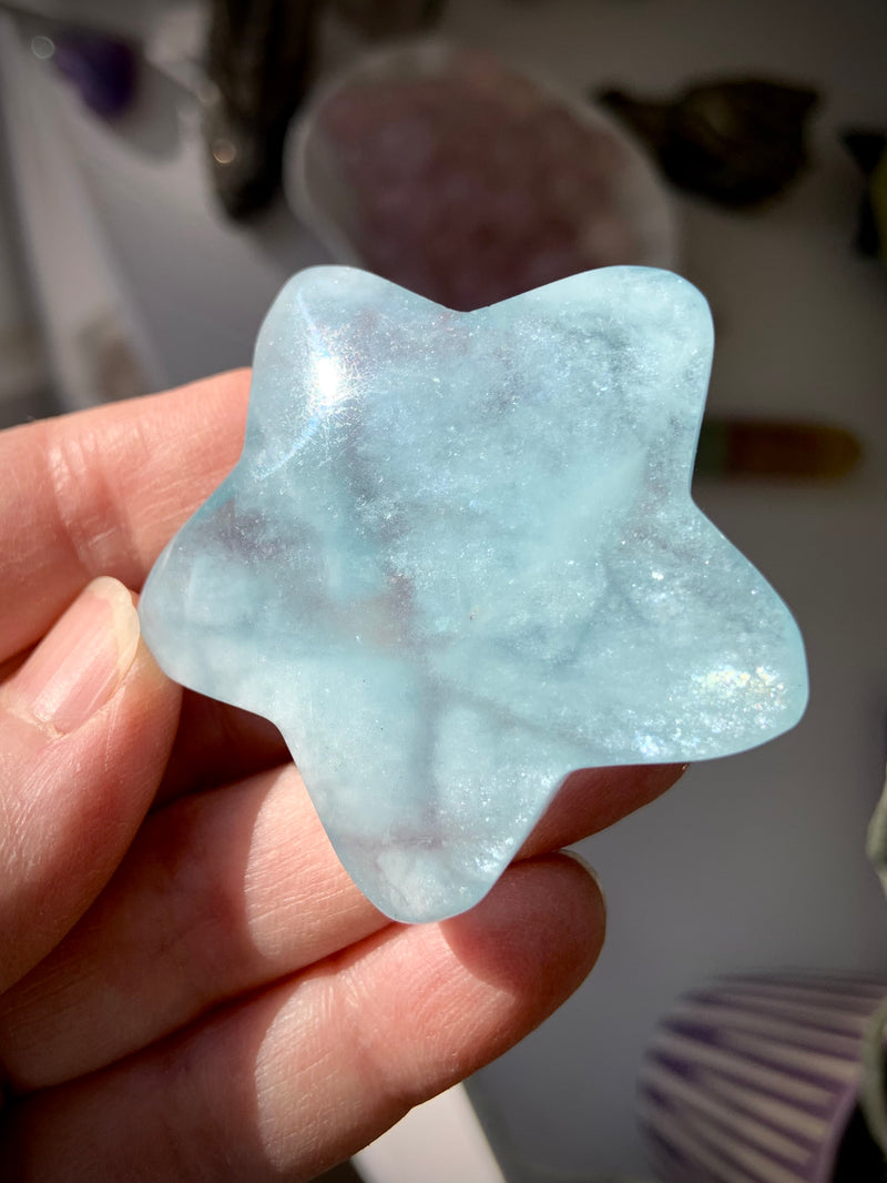 Big Shimmering Aquamarine Star