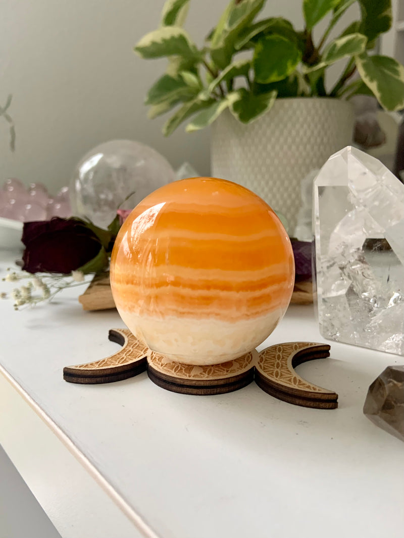 Banded Orange Calcite Sphere