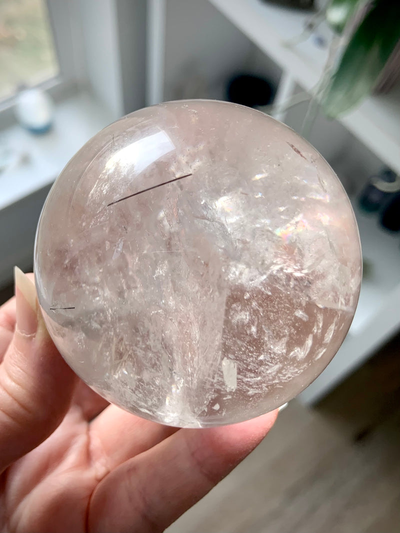 Black Tourmaline in Quartz Sphere