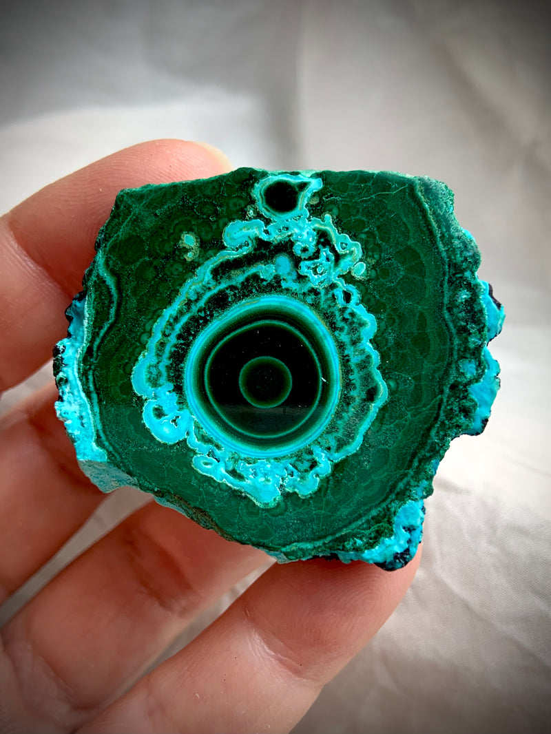 Rare Evil Eye Malachite Chrysocolla Cluster