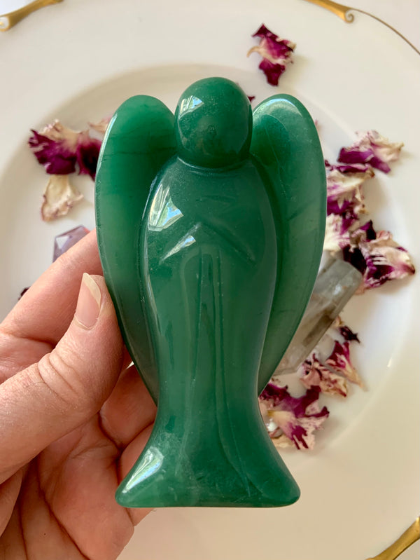 Big Green Aventurine Angel Figurine