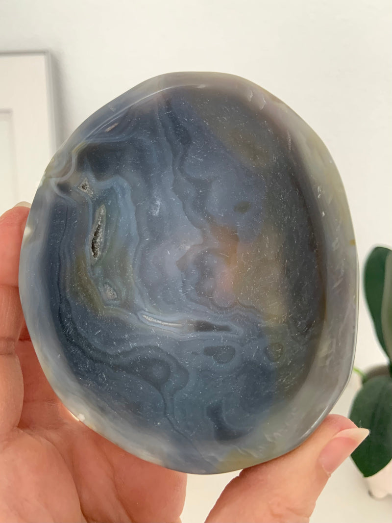 Swirling Blue Agate Bowl