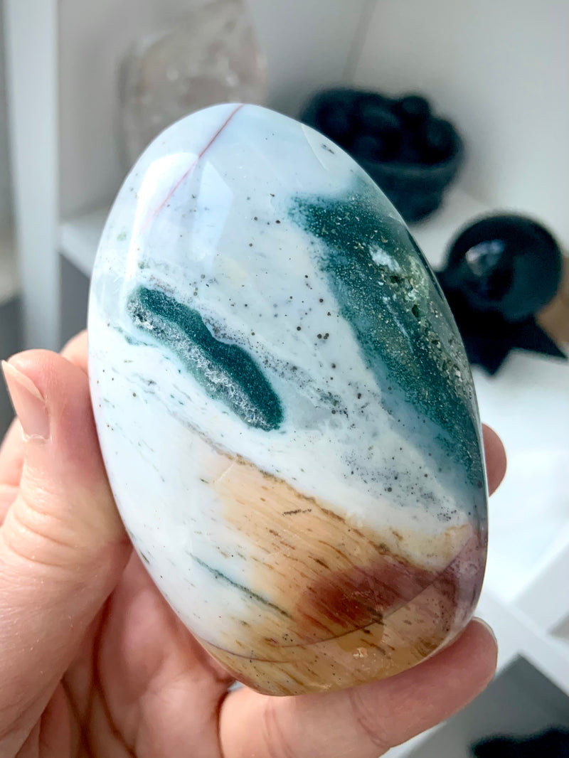 Ocean Jasper Freeform with Druzy