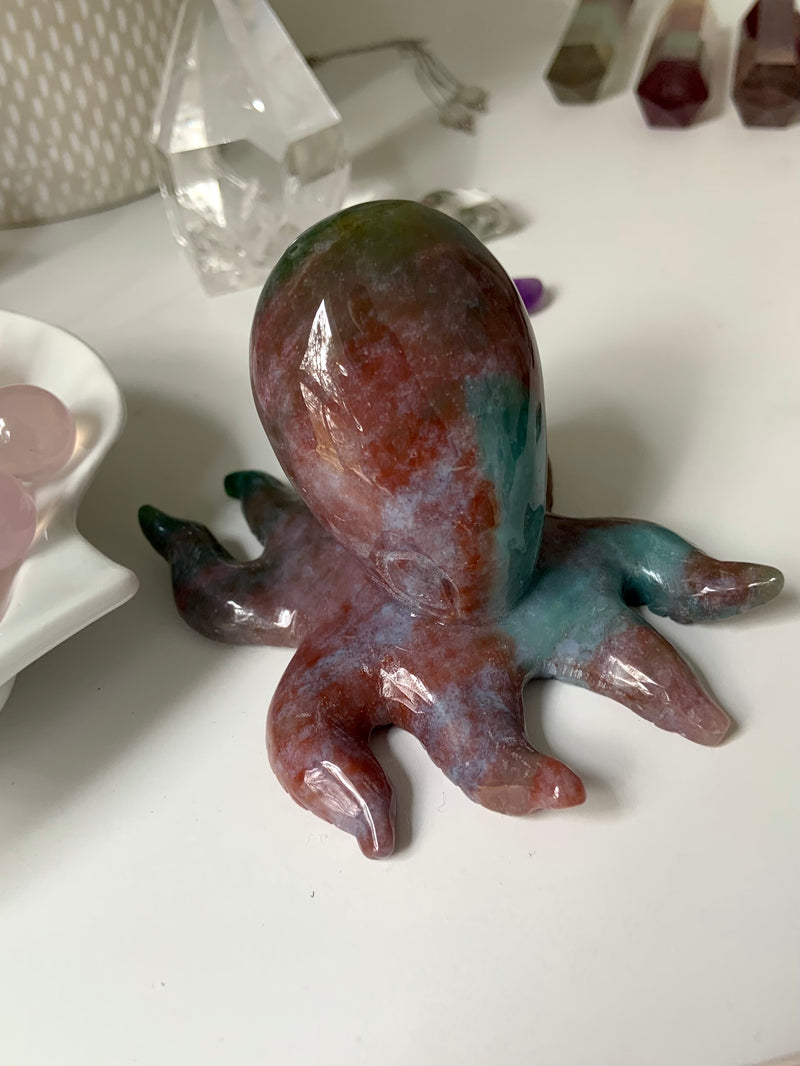 Ocean Jasper Crystal Octopus