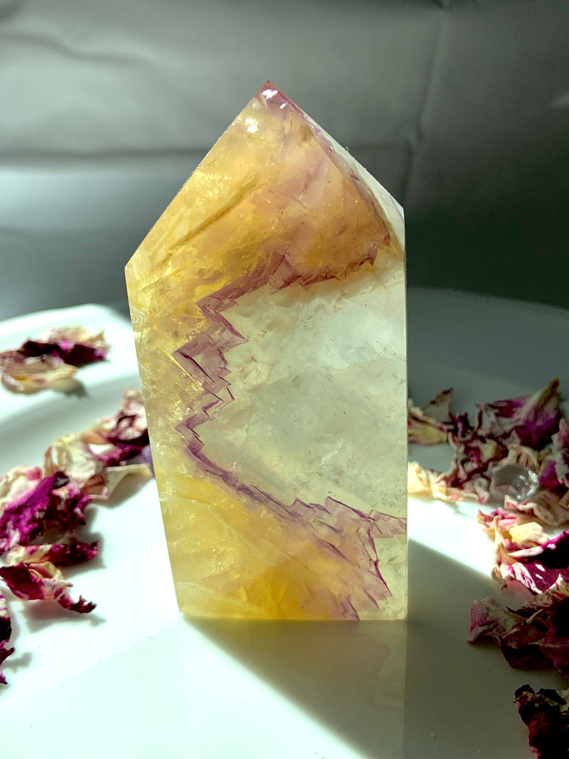 Phantom Yellow Fluorite with Mica Tower