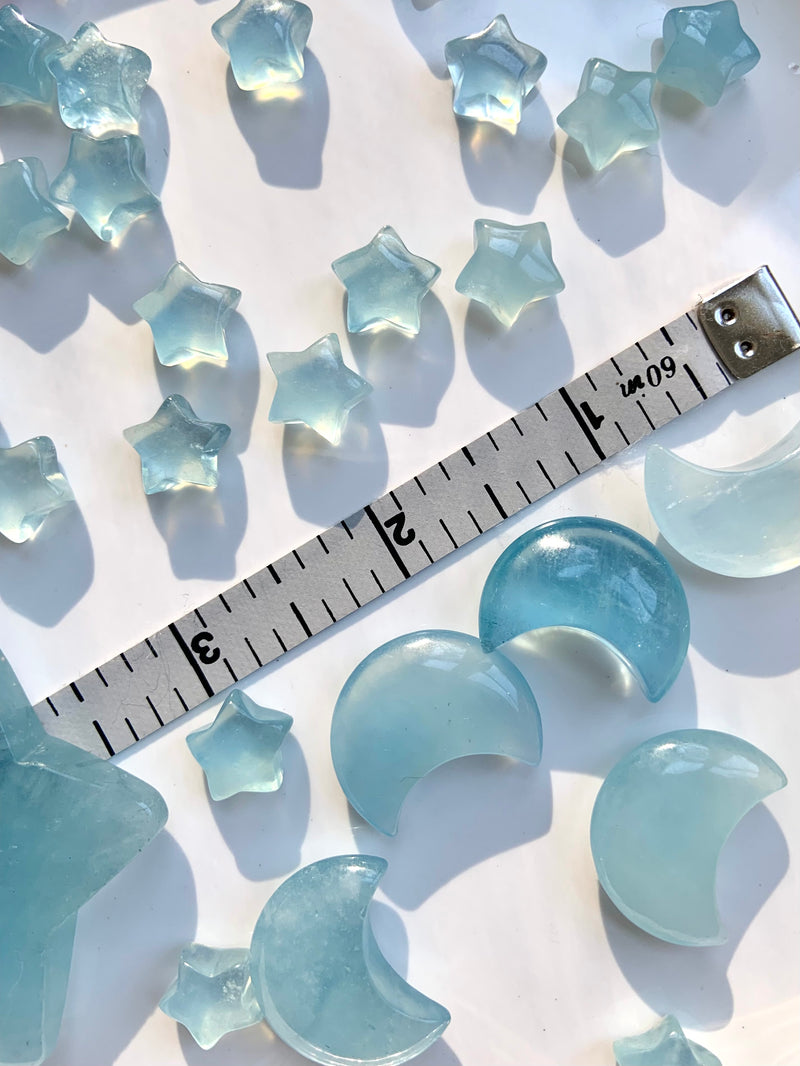 Aquamarine Crystal Moons + Stars