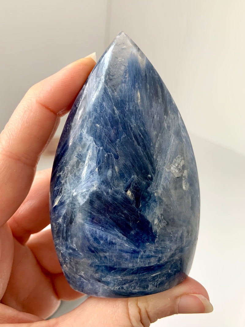 Blue Kyanite in Quartz Flame