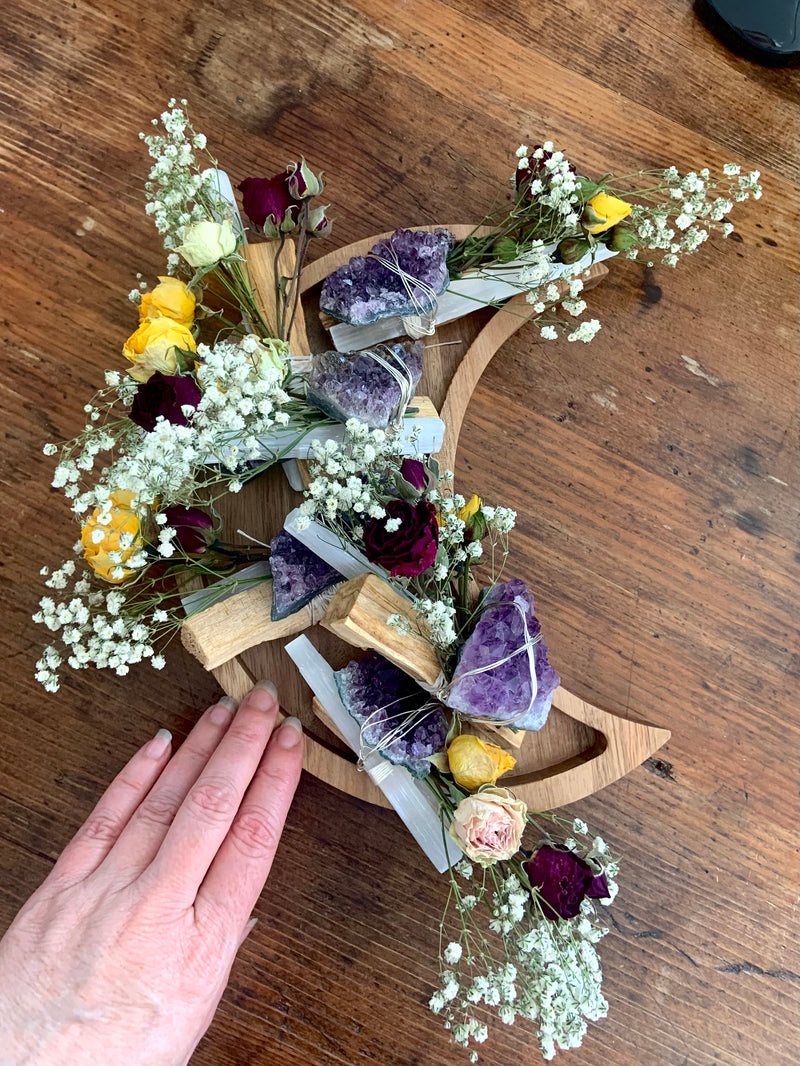 Amethyst, Selenite + Palo Santo Smudge Bouquet