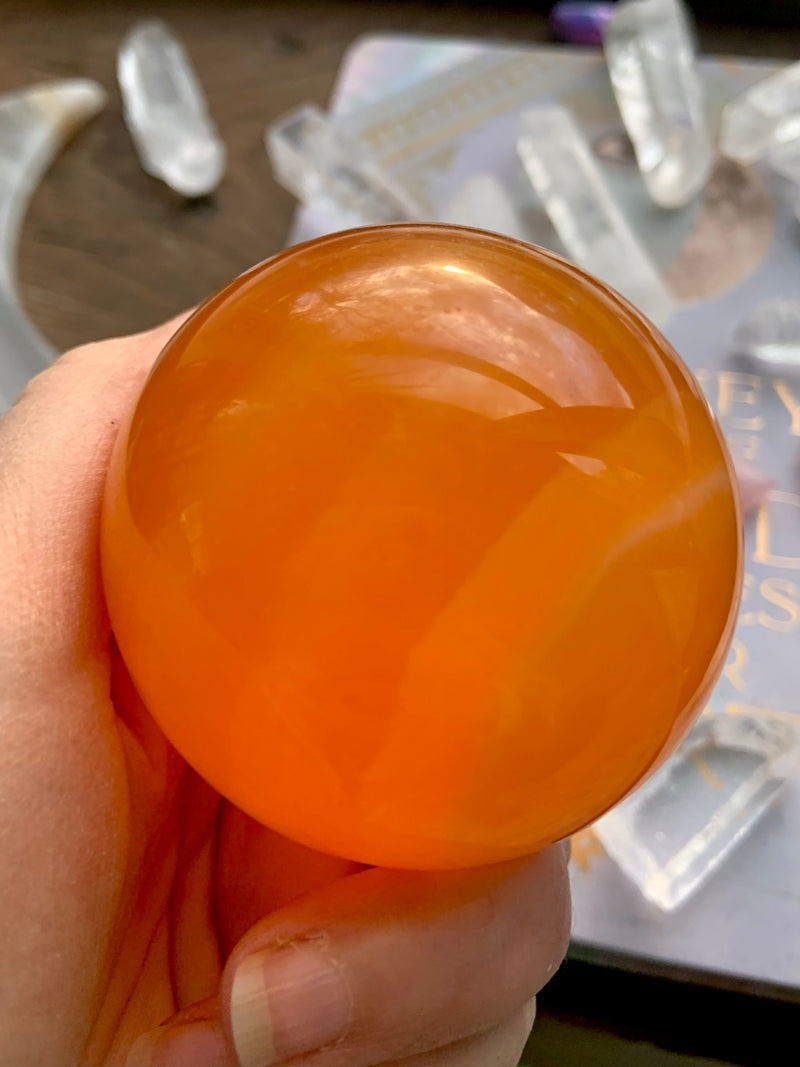 Brilliant Orange Calcite Sphere