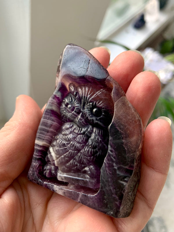 Fluorite Owl Stone