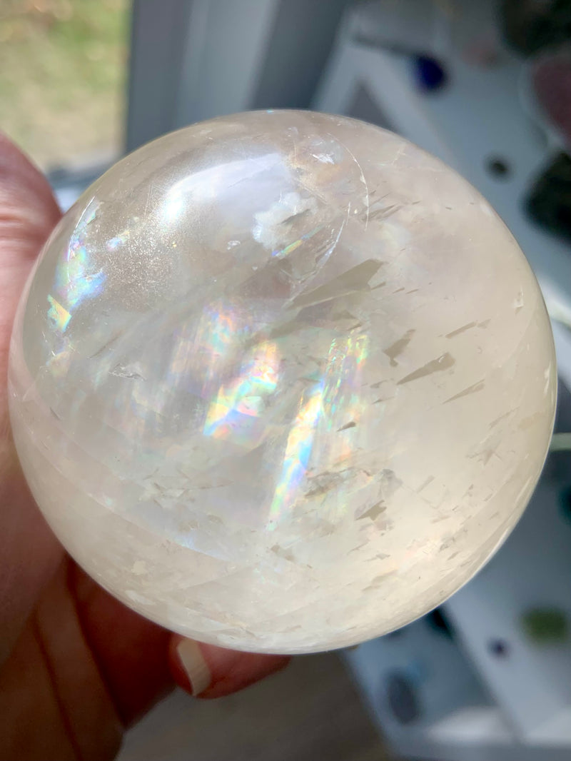 Rainbow Honey Calcite Sphere