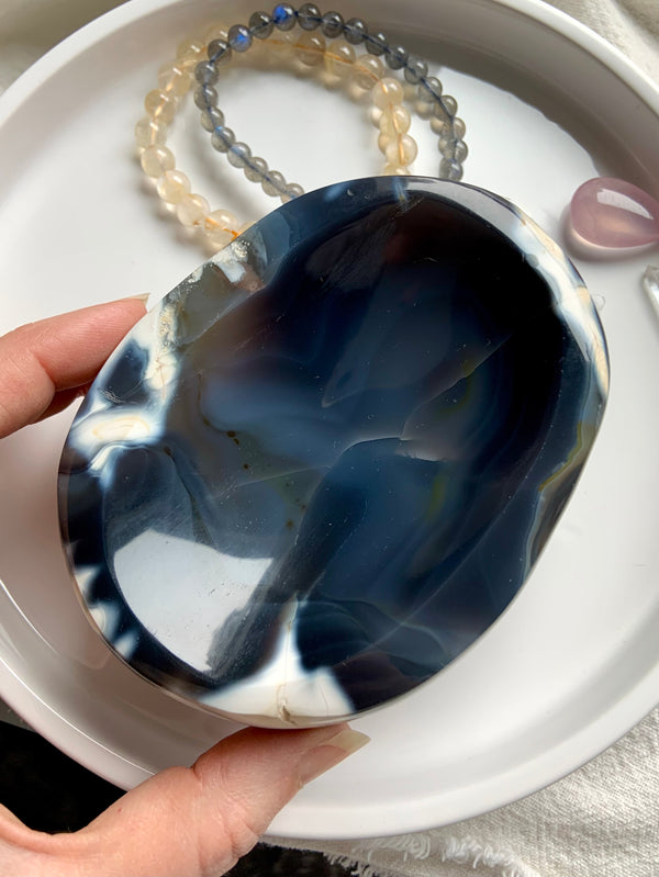 Orca Agate Offering Bowl