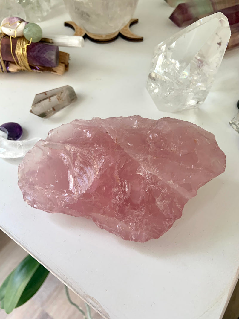 Gemmy High Quality Rose Quartz Chunk