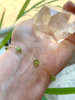 Dainty Peridot Satellite Bracelet