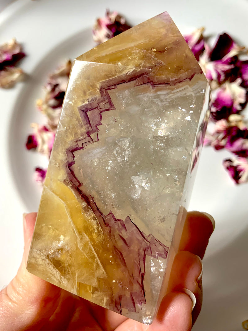 Phantom Yellow Fluorite with Mica Tower