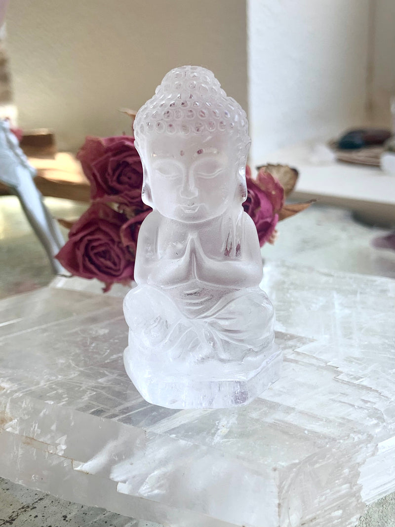 Clear Quartz Buddha Carving