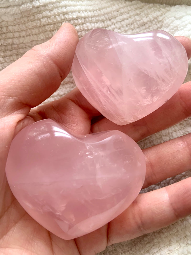 Chunky Gemmy Rose Quartz Hearts