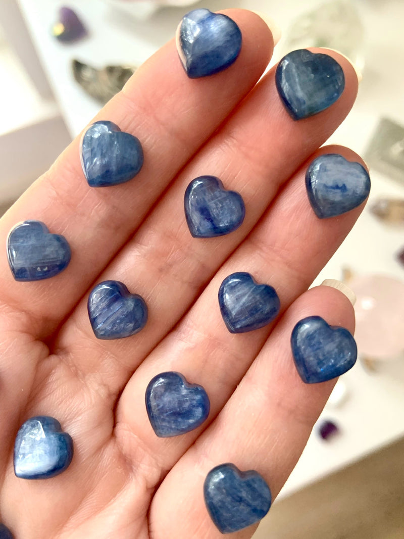 Tiny Blue Kyanite Hearts