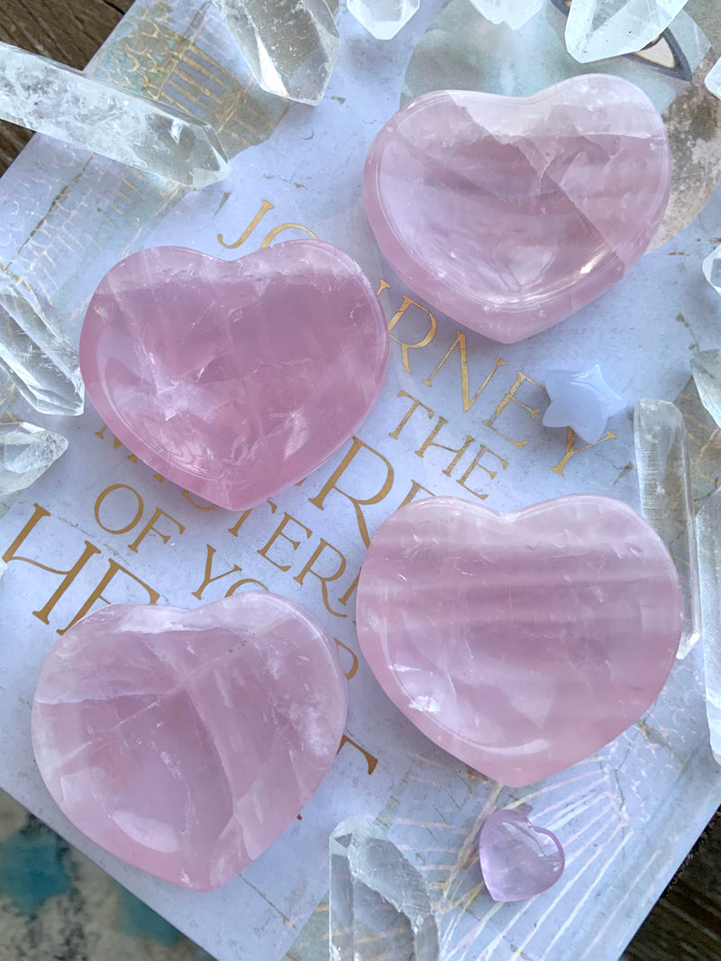 Mini Rose Quartz Heart-Shaped Dish