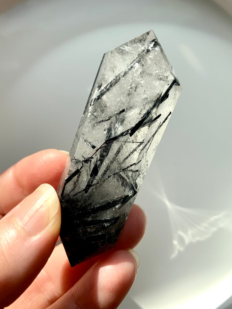 Dramatic Black Tourmaline in Quartz DT