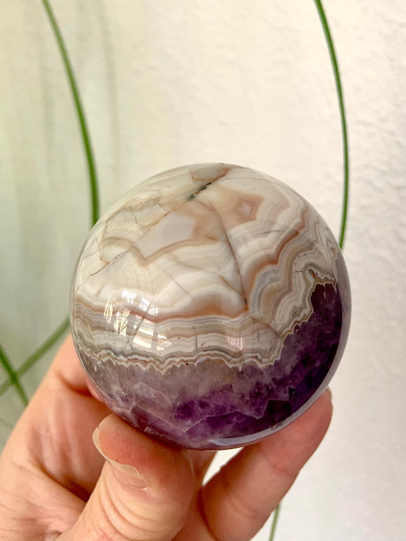 Mexican Lace Agate Amethyst Sphere